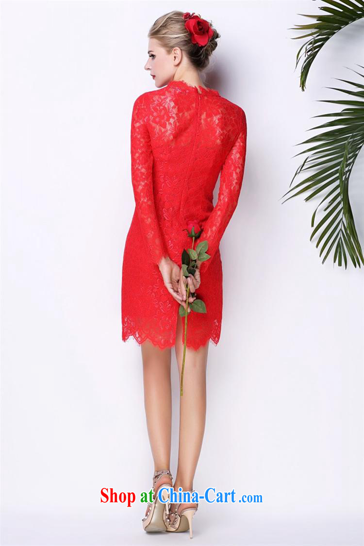 With vPro heartrendingly dress lace red bows dress long-sleeved beauty dress autumn new 3094 red XL pictures, price, brand platters! Elections are good character, the national distribution, so why buy now enjoy more preferential! Health
