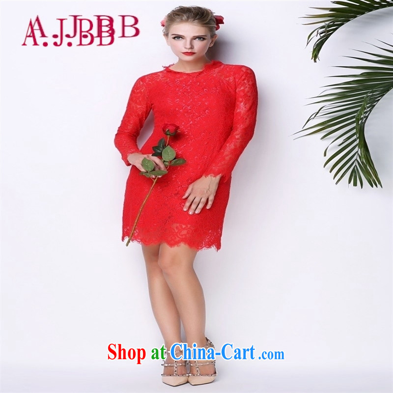 With vPro heartrendingly dress lace red bows dress long-sleeved beauty dress autumn new 3094 red XL, A . J . BB, shopping on the Internet