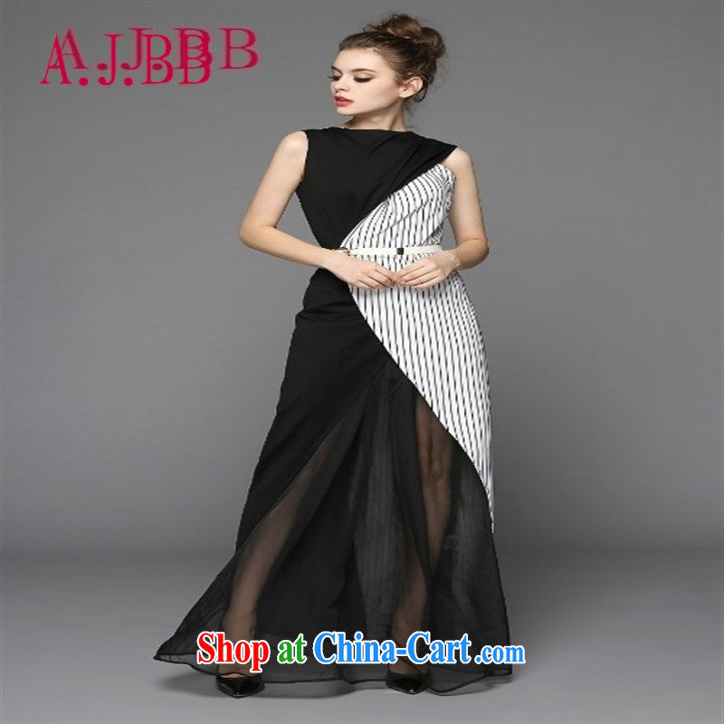 With vPro heartrendingly dress dress adult long gown dress 0882 black-and-white spell color L