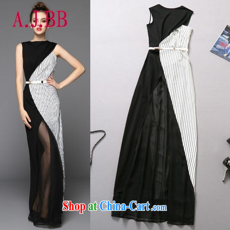 With vPro heartrendingly dress dress adult long gown dress 0882 black-and-white spell color L, A . J . BB, shopping on the Internet