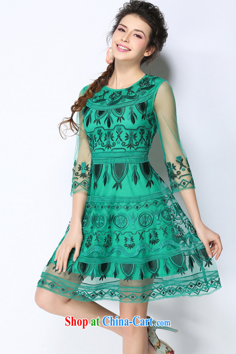 With vPro heartrendingly Ms. dress with 7 cuff elegant dress and embroidery Web yarn short skirt Evening Dress 8030 green XL pictures, price, brand platters! Elections are good character, the national distribution, so why buy now enjoy more preferential! Health