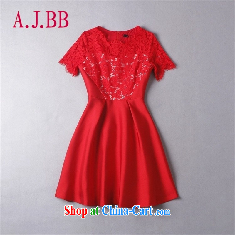 With vPro heartrendingly dress 2015 new lace Openwork beauty red dress dress uniform toasting back door service dress C 03 red L, A . J . BB, shopping on the Internet
