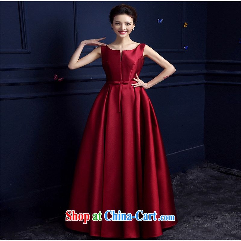 Products HUNNZ 2015 new stylish and elegant bridal bridesmaid Section Length summer high dress wine red long XXL