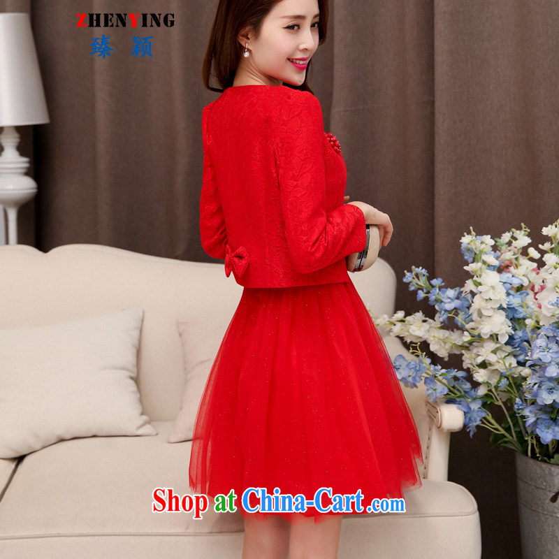 from Zen bride toast Kit 2015 elegant autumn marriage, back door kit dresses the betrothal red short-sleeved dress two-piece red XXL, happy hour (happy time) and, on-line shopping
