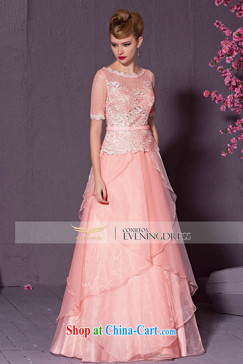 Creative Fox pink lace short sleeve bridal wedding dresses wedding toast service beauty long bridesmaid dress wedding hospitality service evening dress long skirt 30,968 pink XXL pictures, price, brand platters! Elections are good character, the national distribution, so why buy now enjoy more preferential! Health