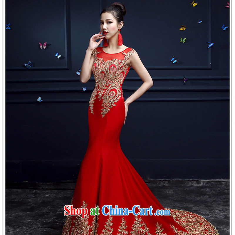 White first to about at Merlion dress long, 2015 new summer lace bridal toast service beauty-tail red wedding dress female Red tailored to contact customer service, white first about, shopping on the Internet