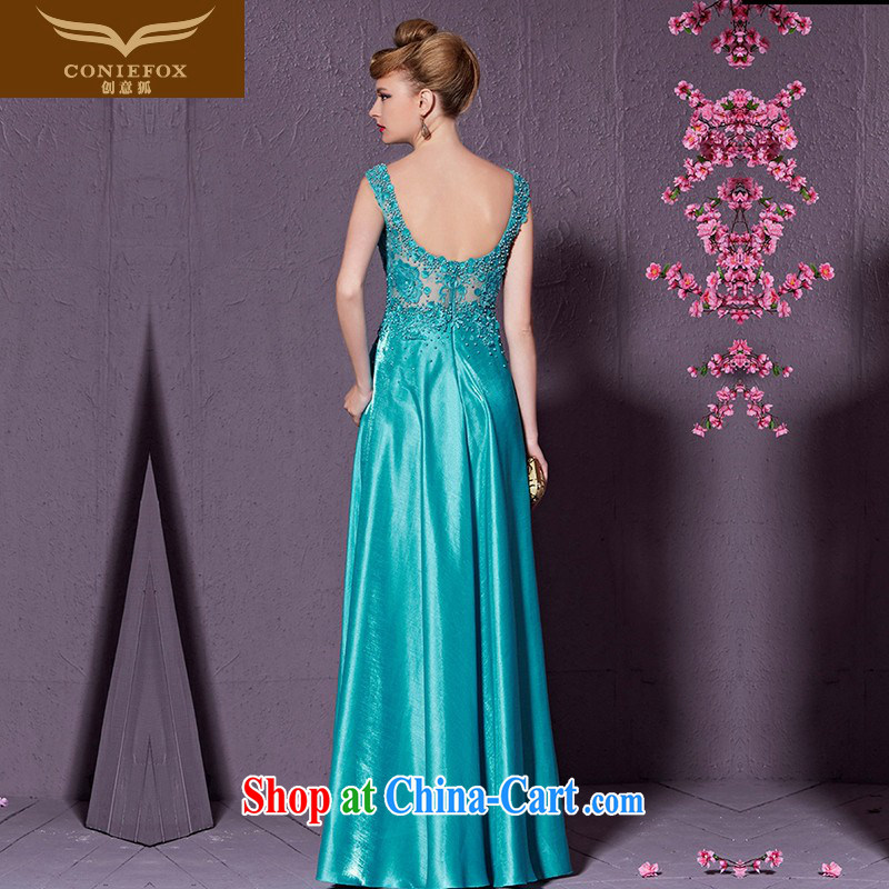 Creative Fox double-shoulder-length, the forklift truck graphics thin banquet dress decorated in late in his toast the dress girl lace show dress welcome long skirt 82,195 blue XXL, creative Fox (coniefox), online shopping