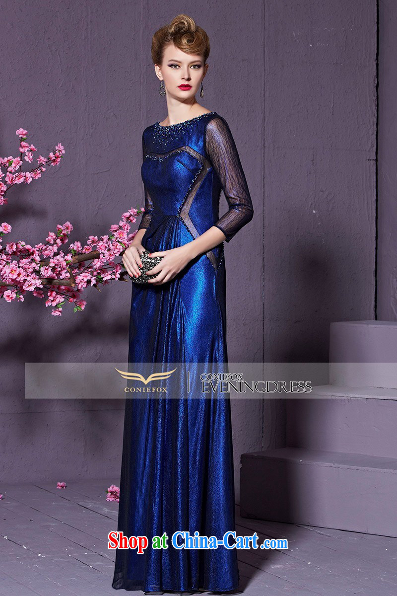 Creative Fox stylish wood drill banquet dress long sleeved Evening Dress wedding toast wedding service hospitality service the dress long cheongsam beauty 82,200 blue XXL pictures, price, brand platters! Elections are good character, the national distribution, so why buy now enjoy more preferential! Health