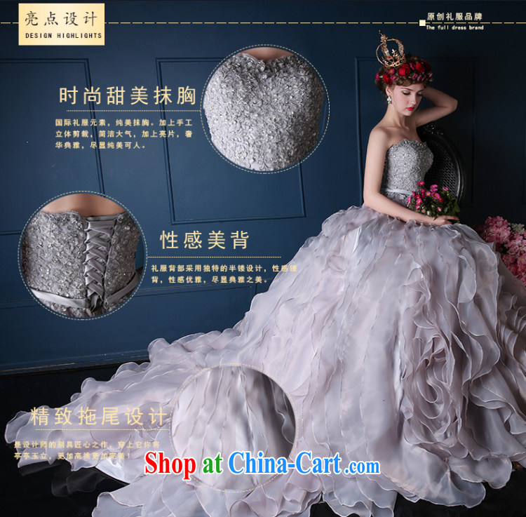 wedding dresses spring 2015 new Korean version wiped his chest long bridal tail wedding banquet dress uniforms gray L pictures, price, brand platters! Elections are good character, the national distribution, so why buy now enjoy more preferential! Health