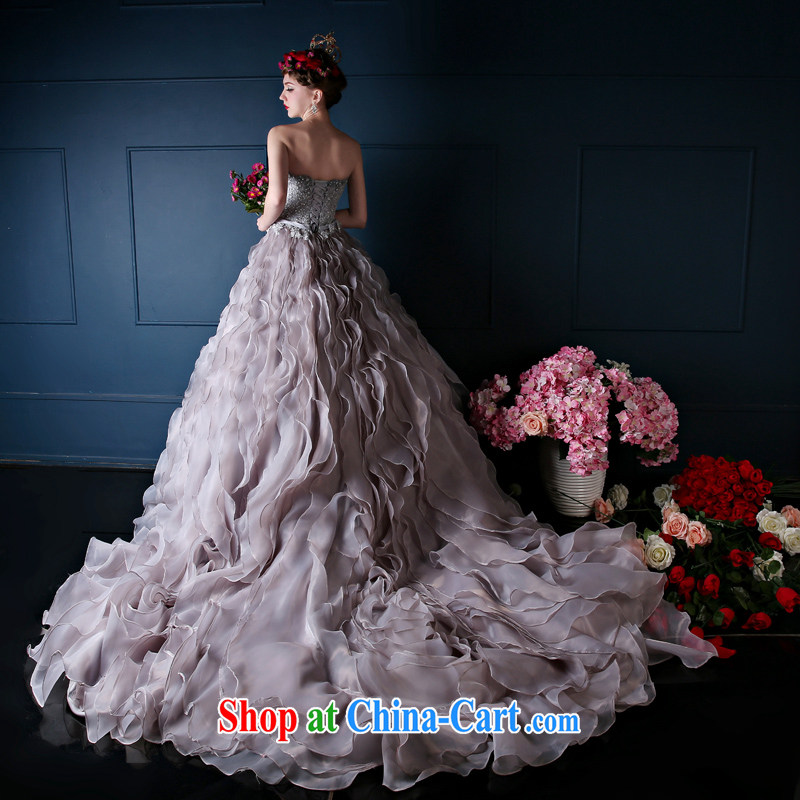 wedding dresses spring 2015 new Korean version wiped his chest long bridal tail wedding banquet dress uniforms gray L, Sin Sin better edge, shopping on the Internet