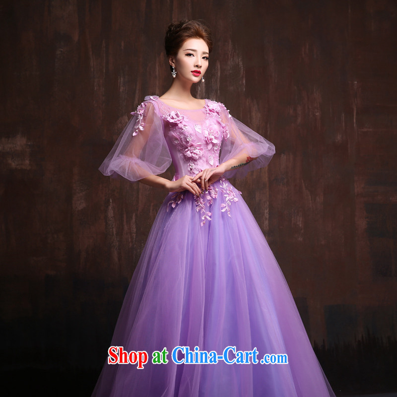 2015 spring and summer Korean version of the new bride, wedding dresses purple long shadow floor theme banquet dress uniforms purple. Size, Sin Sin better, and, shopping on the Internet
