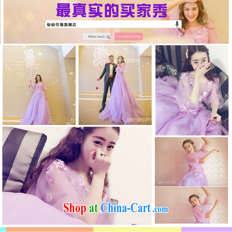 2015 spring and summer Korean version of the new bride, wedding dresses purple long shadow floor theme banquet dress uniforms purple. Size, Sin Sin better, and, shopping on the Internet