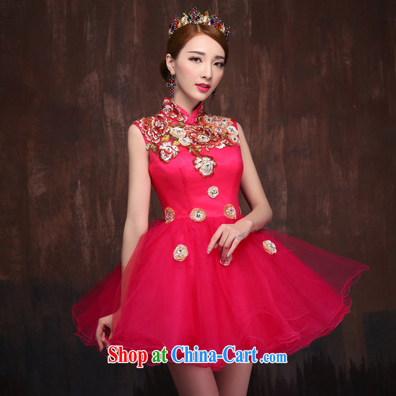 Summer 2015 new short Evening Dress theatrical service marriages red bows beauty service shaggy dress female Chinese red. Size, Sin Sin better edge, shopping on the Internet