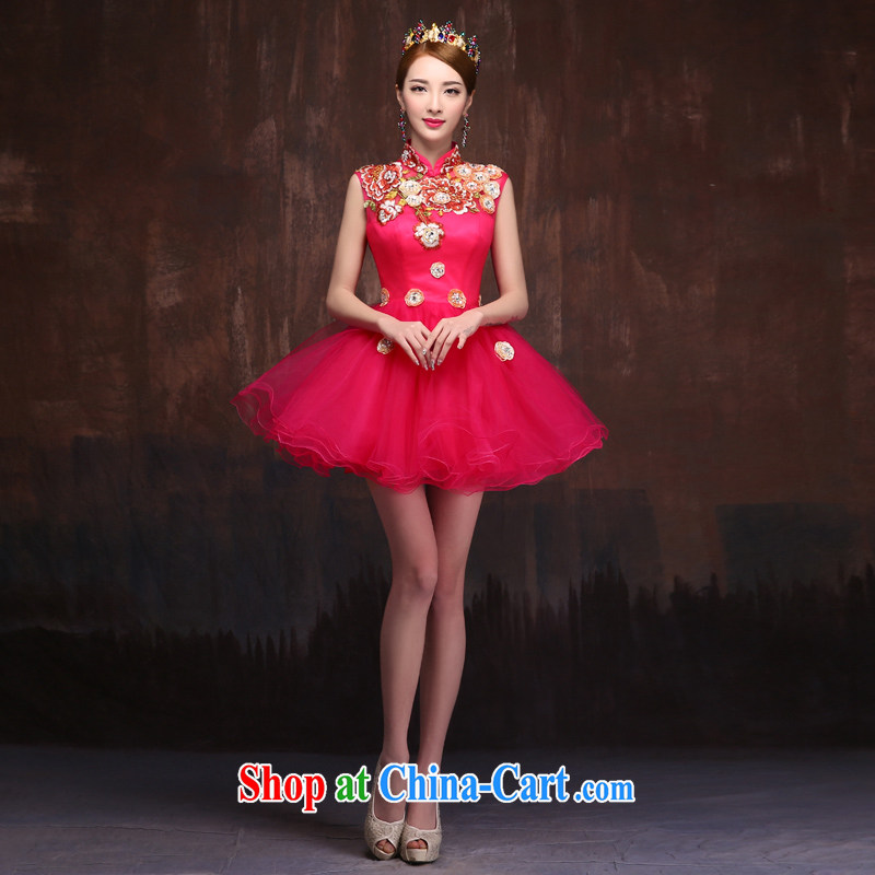 Summer 2015 new short Evening Dress theatrical service marriages red bows beauty service shaggy dress female Chinese red. Size, Sin Sin better edge, shopping on the Internet