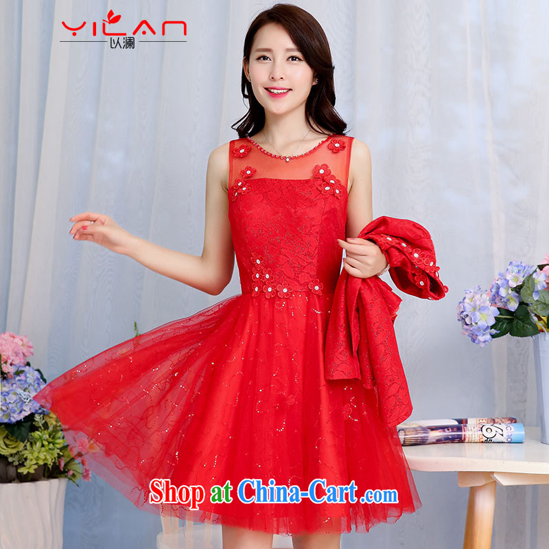 The world autumn 2015 new large red bride is pregnant women dresses marriage back door bows dress lace red skirt two piece 1582 XXXL