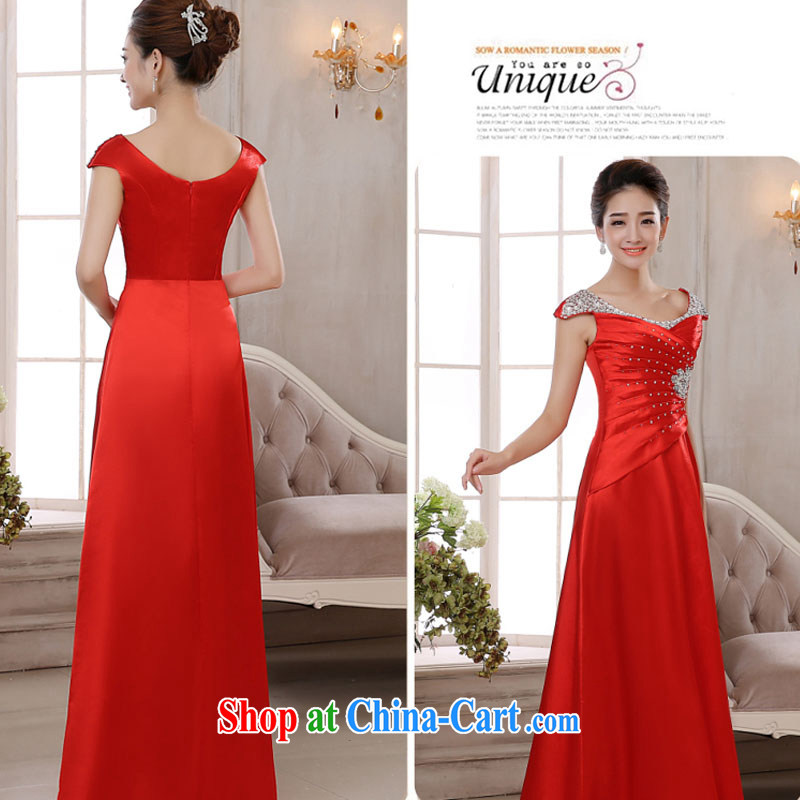 banquet dress long 2015 new stylish red wedding dress bridal toast stage the beauty red XL, married love, shopping on the Internet