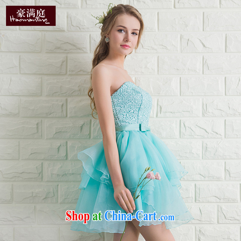 2015 new toast wiped his chest short summer bridal wedding dresses stylish banquet dress shaggy dress red economy , Blue XL, Ho full Chamber, on-line shopping