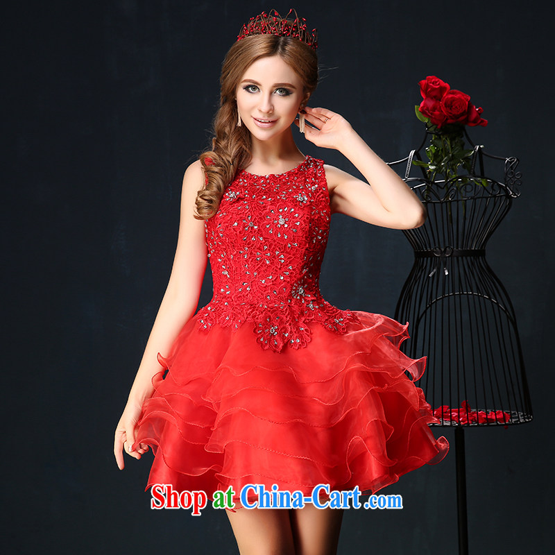 Red bows service 2015 new dual-shoulder larger graphics thin bridal banquet dress short theatrical service summer red S, Sin Sin better edge, shopping on the Internet
