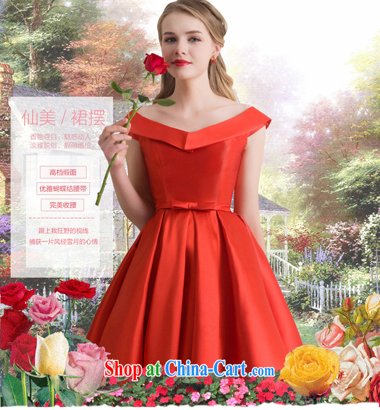 Marriage Ceremony Service toast bride summer short, small red dress girl bridesmaid clothing moderator evening dress 2015 New Red XL pictures, price, brand platters! Elections are good character, the national distribution, so why buy now enjoy more preferential! Health