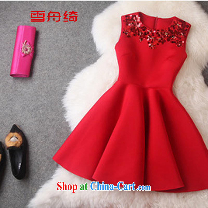 Snow Storm, 2015 autumn and winter air layer round-collar, cultivating graphics thin little red dress dress dress A 5689 black S, snow-boat (XUEZHOUQI), shopping on the Internet