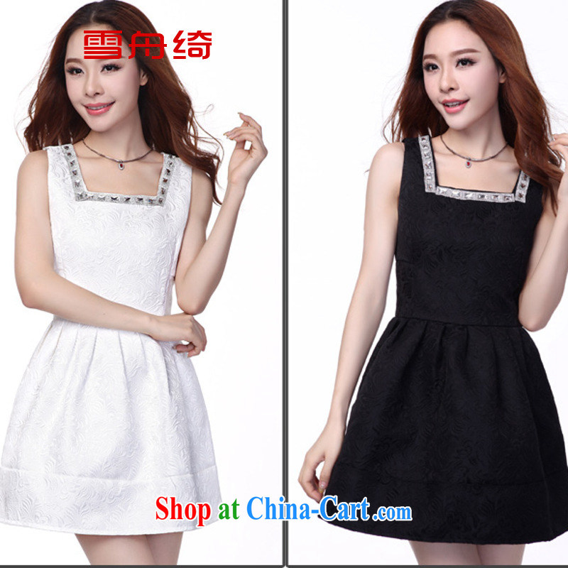 Snow Storm, Autumn 2015 the dresses of yuan in Europe and dress jacquard sleeveless dresses A 8886 black M, snow-boat-chi (XUEZHOUQI), online shopping