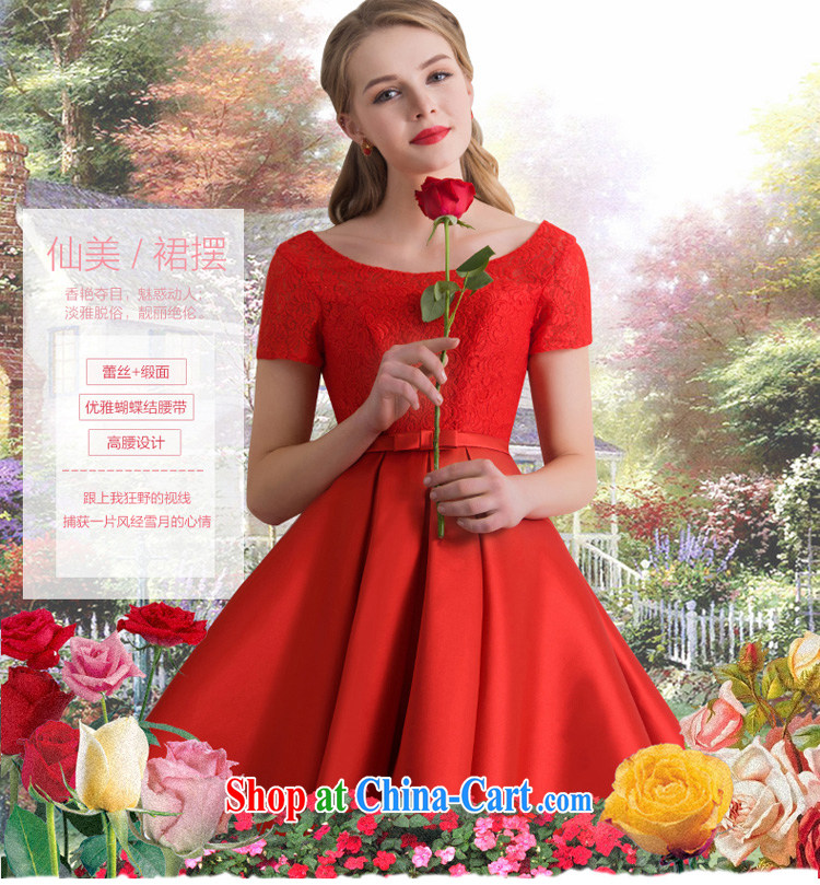 Wedding dress bridal toast service banquet dress 2015 new bridesmaid clothing red short-sleeved short evening dress summer red XL pictures, price, brand platters! Elections are good character, the national distribution, so why buy now enjoy more preferential! Health
