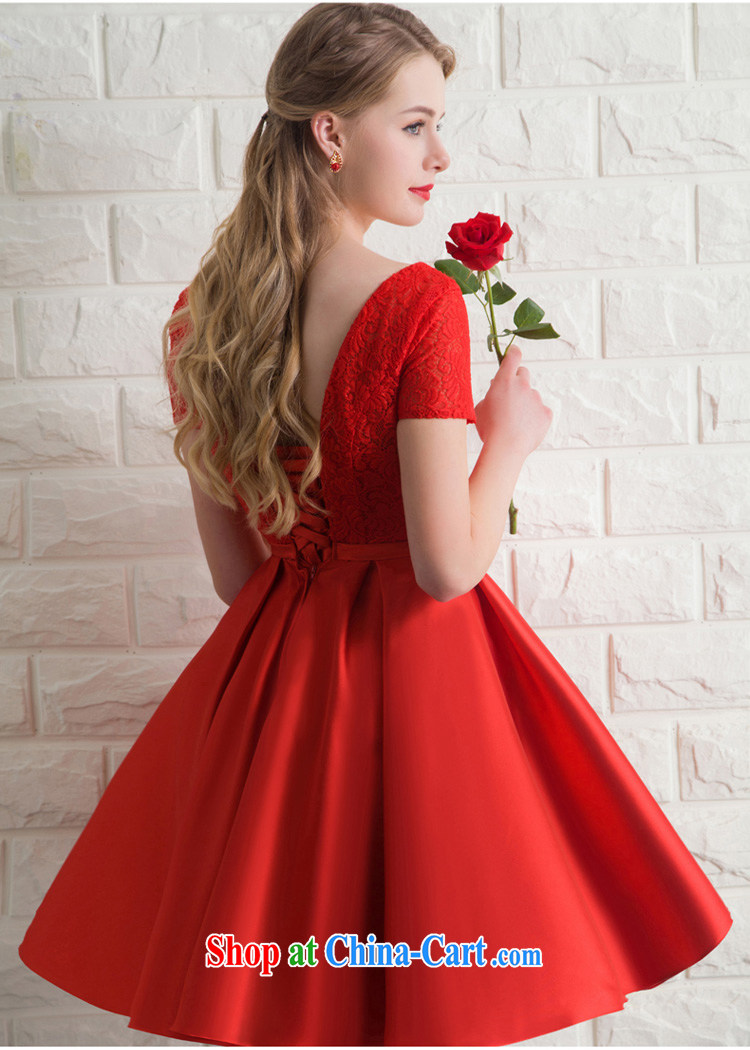 Wedding dress bridal toast service banquet dress 2015 new bridesmaid clothing red short-sleeved short evening dress summer red XL pictures, price, brand platters! Elections are good character, the national distribution, so why buy now enjoy more preferential! Health