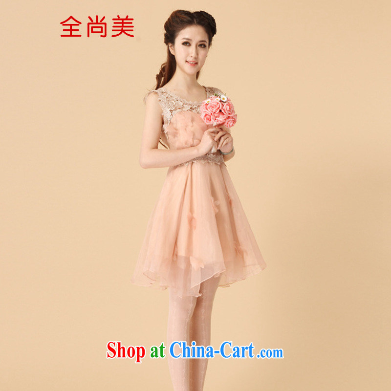 The Sang-mi 2015 Korean lace European root dress shaggy dress Princess dress sleeveless bridesmaid dresses small A dress 2145 pink L