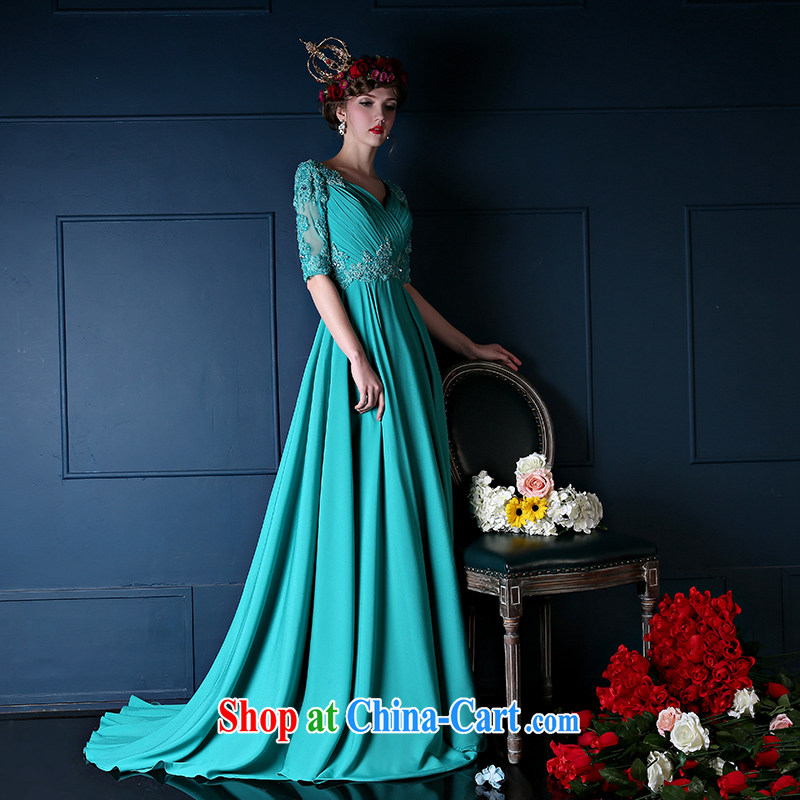 bridal dresses 2015 new Korean double-shoulder-length, toast marriage service banquet dress beauty service performance, blue tailored Sin Sin better edge, online shopping