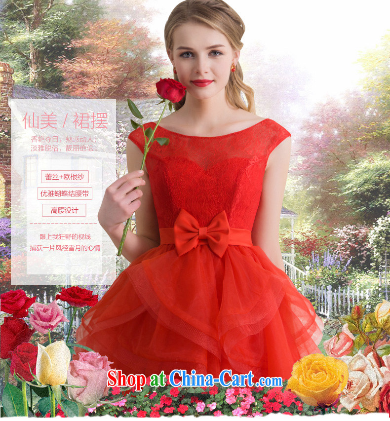 2015 new Princess bride bridesmaid wedding evening dress short bows service banquet show moderator small dress summer white XL pictures, price, brand platters! Elections are good character, the national distribution, so why buy now enjoy more preferential! Health