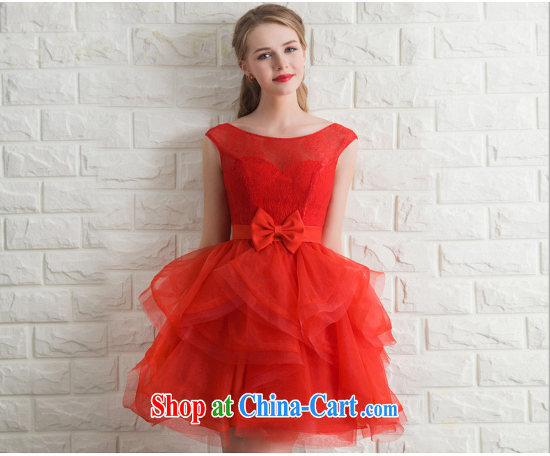 2015 new Princess bride bridesmaid wedding evening dress short bows service banquet show moderator small dress summer white XL pictures, price, brand platters! Elections are good character, the national distribution, so why buy now enjoy more preferential! Health