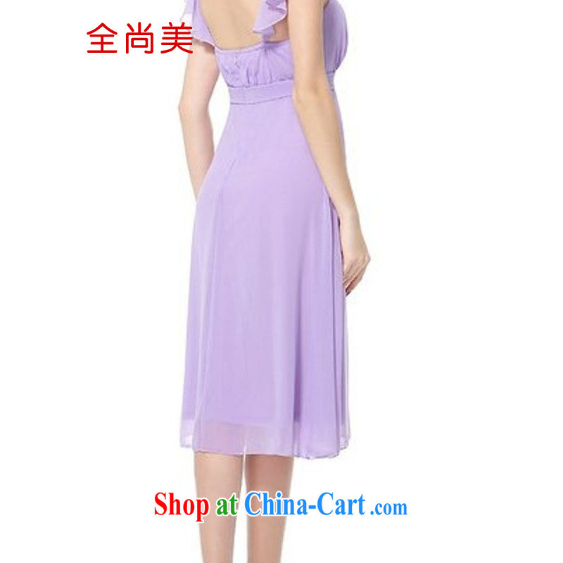 Yet the United States 2015 new hem high-waist pad flouncing strap summer dress bridesmaid dress dress A 2154 Green S, the Sang-mi (QUANSHANGMEI), online shopping