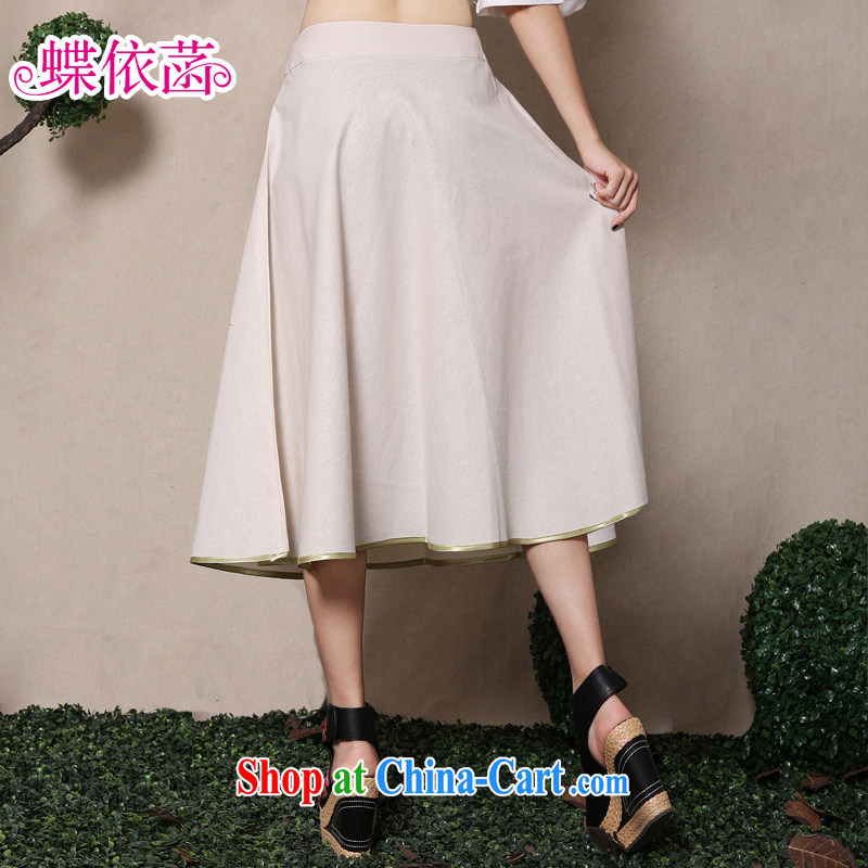 According to butterfly light summer 2015 new hand-painted cotton the body skirt fresh arts 100 on Chinese ethnic wind half skirt apricot M, butterfly light in accordance with, and, on-line shopping
