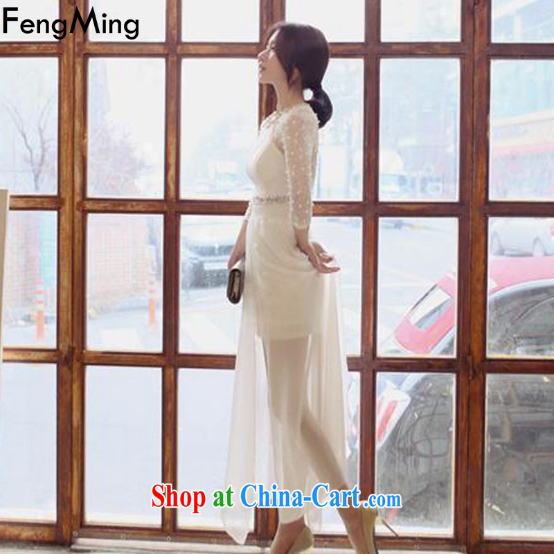 Abundant Ming 2015 aura of Yuan stars with dress skirt Web yarn staple Pearl full drill hook flower Openwork lace 7 cuff two dress picture color, abundant Ming (FengMing), online shopping