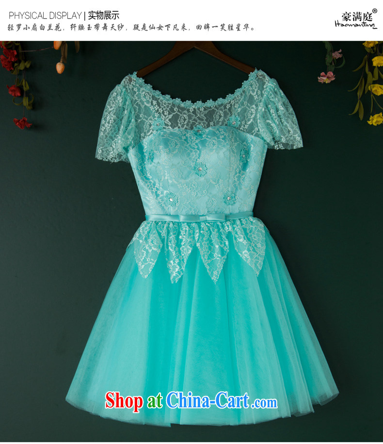 Ho full Chamber lace package shoulder dress dress short wedding bridesmaid dresses small moderator show banquet dress summer economy , Blue XL pictures, price, brand platters! Elections are good character, the national distribution, so why buy now enjoy more preferential! Health