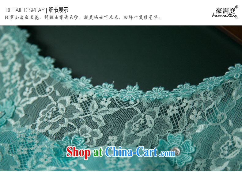 Ho full Chamber lace package shoulder dress dress short wedding bridesmaid dresses small moderator show banquet dress summer economy , Blue XL pictures, price, brand platters! Elections are good character, the national distribution, so why buy now enjoy more preferential! Health