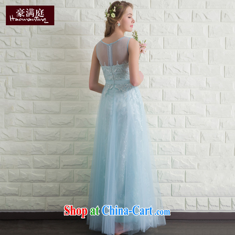 Evening Dress long, summer 2015 new bride toast service banquet hosted dress dresses wedding bridesmaid clothing female Ice Blue XL, Ho full chamber, shopping on the Internet