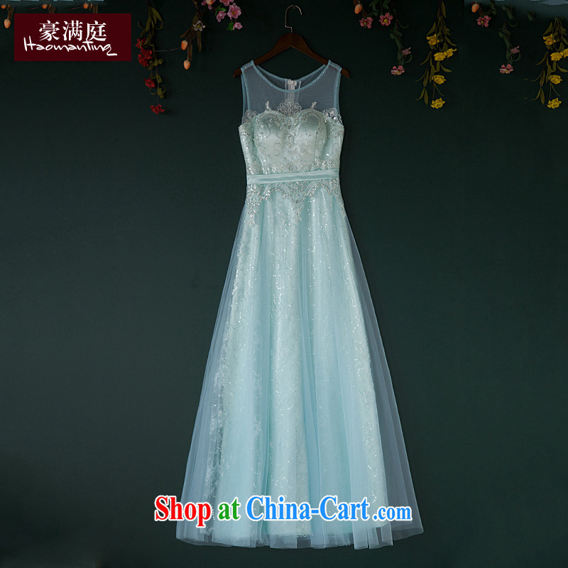 Evening Dress long, summer 2015 new bride toast service banquet hosted dress dresses wedding bridesmaid clothing female Ice Blue XL, Ho full chamber, shopping on the Internet