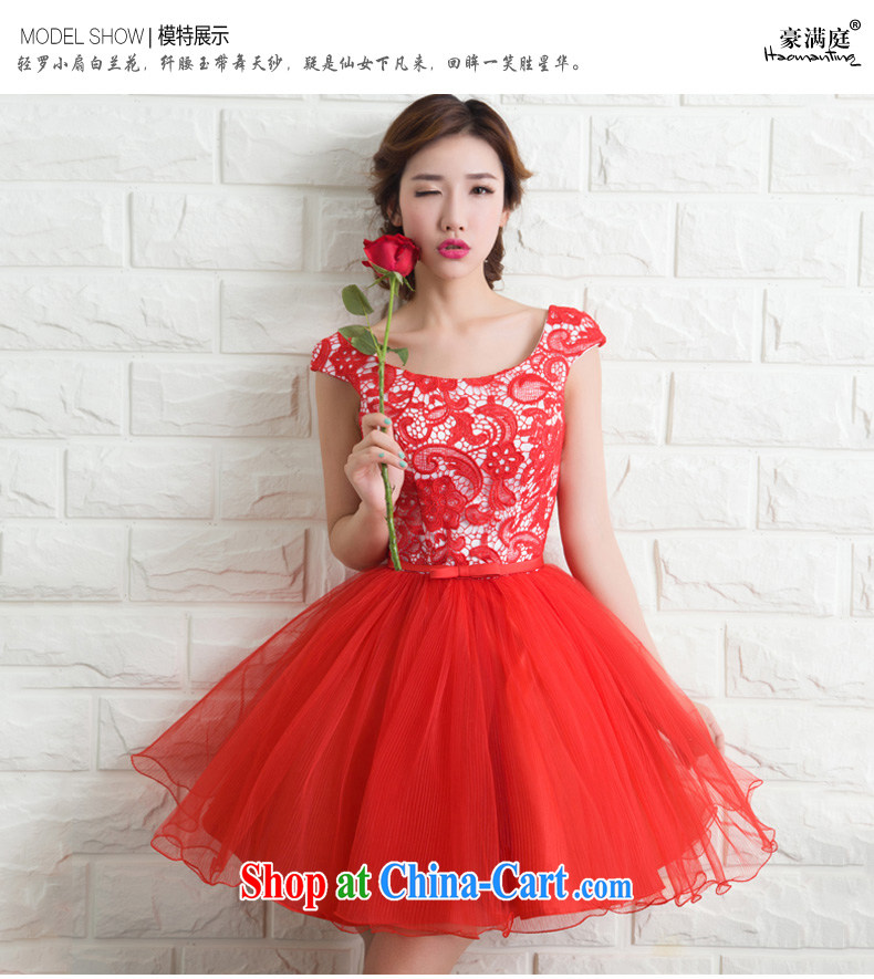 Ho full Chamber wedding banquet dress bride wedding toast serving short summer red betrothal small dress dress evening dress red XL pictures, price, brand platters! Elections are good character, the national distribution, so why buy now enjoy more preferential! Health