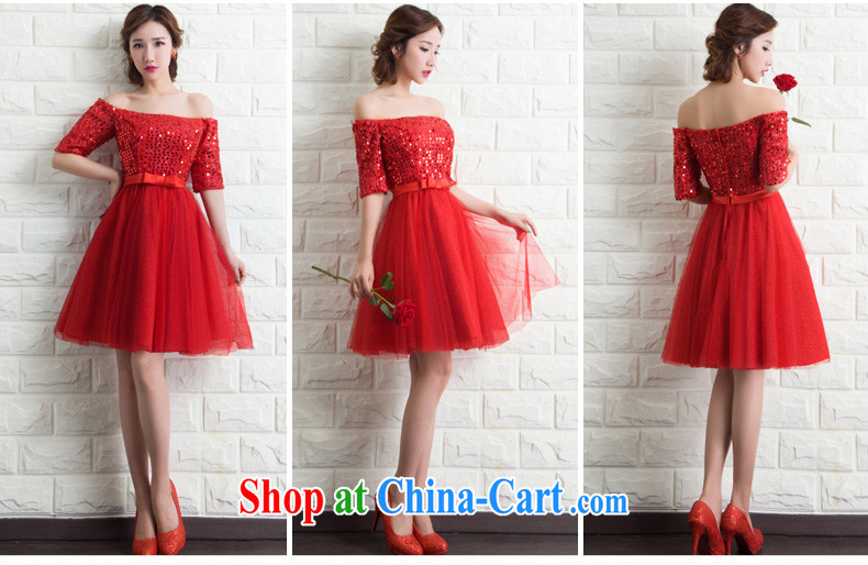 2015 new stylish evening dress a Field shoulder bows Service Bridal bridesmaid dress wedding dress moderator short red XL pictures, price, brand platters! Elections are good character, the national distribution, so why buy now enjoy more preferential! Health