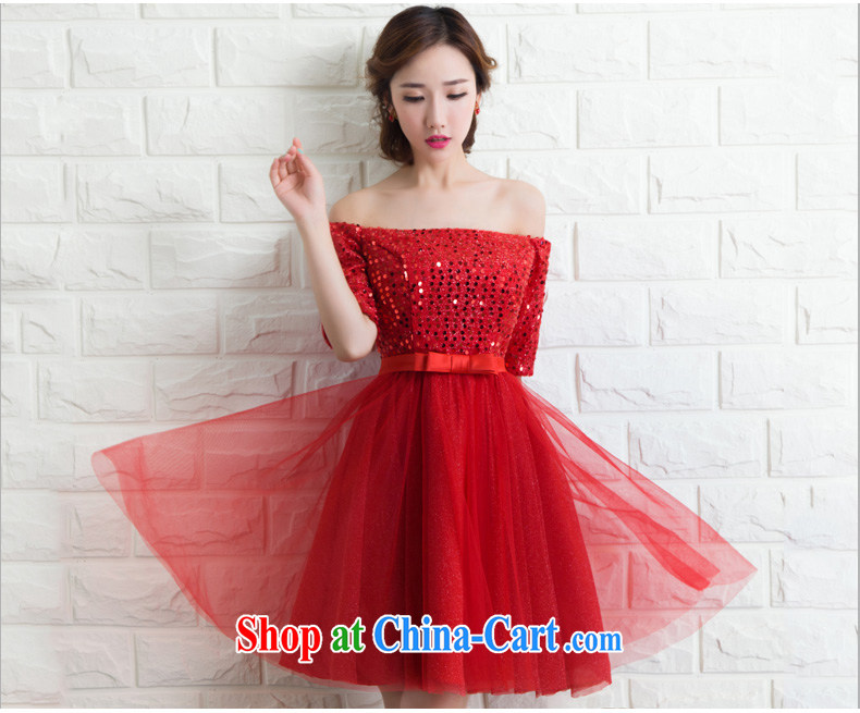 2015 new stylish evening dress a Field shoulder bows Service Bridal bridesmaid dress wedding dress moderator short red XL pictures, price, brand platters! Elections are good character, the national distribution, so why buy now enjoy more preferential! Health