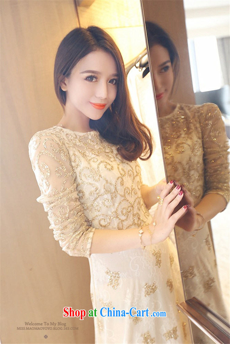Abundant Ming fall 2015 new luxury heavy industry, cultivating graphics thin lace dress dress long skirt white L pictures, price, brand platters! Elections are good character, the national distribution, so why buy now enjoy more preferential! Health