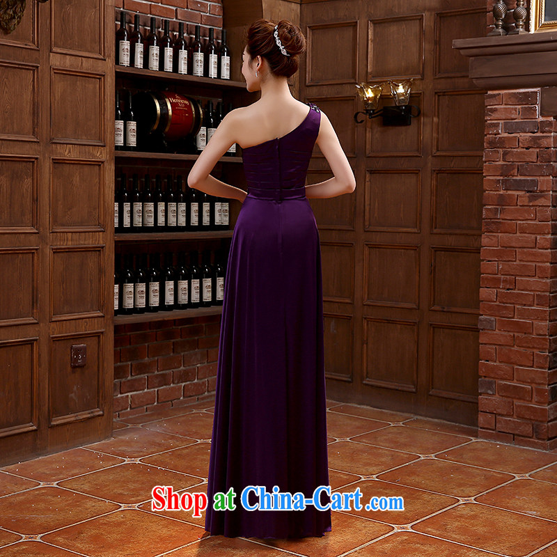 bridesmaid clothing summer 2015 new Korean single shoulder flowers long, the code graphics thin purple bridal wedding banquet dress purple made no refunds or exchanges and it is absolutely not a bride, shopping on the Internet