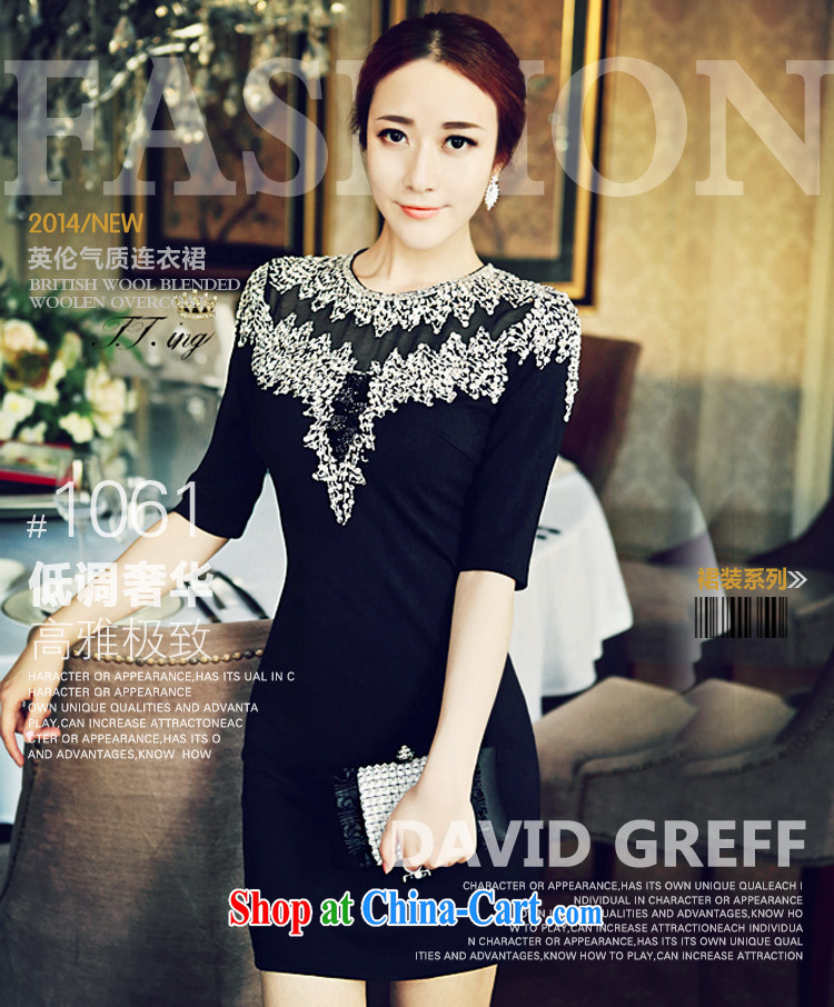 Abundant Ming 2015 autumn and winter Ching Ching with beauty package and insert the drill sleeve dresses luxury to manually staple Pearl high-end dress black L pictures, price, brand platters! Elections are good character, the national distribution, so why buy now enjoy more preferential! Health