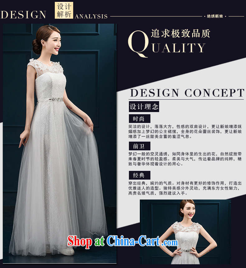 Summer 2015 new Korean version double-shoulder-length, the code graphics thin toast Service Bridal wedding banquet dress uniform performance Light Gray made no final pictures, price, brand platters! Elections are good character, the national distribution, so why buy now enjoy more preferential! Health