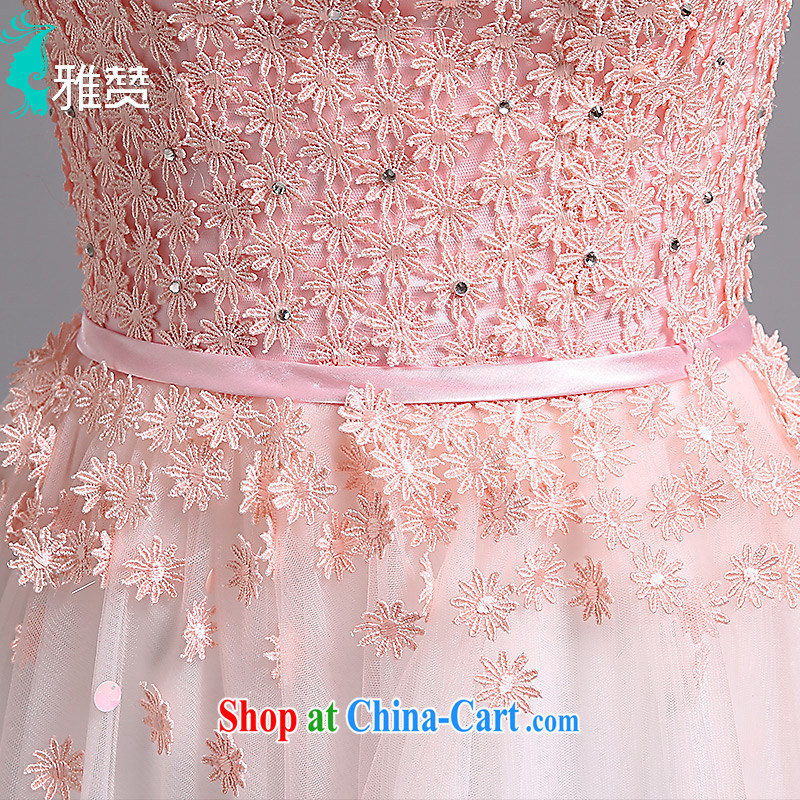 And Jacob his bridesmaid dress wiped his chest after a long small-tail dress summer 2015 new graphics thin Princess birthday small dress skirt pink bows serving pink L, Zambia (YAZAN), shopping on the Internet