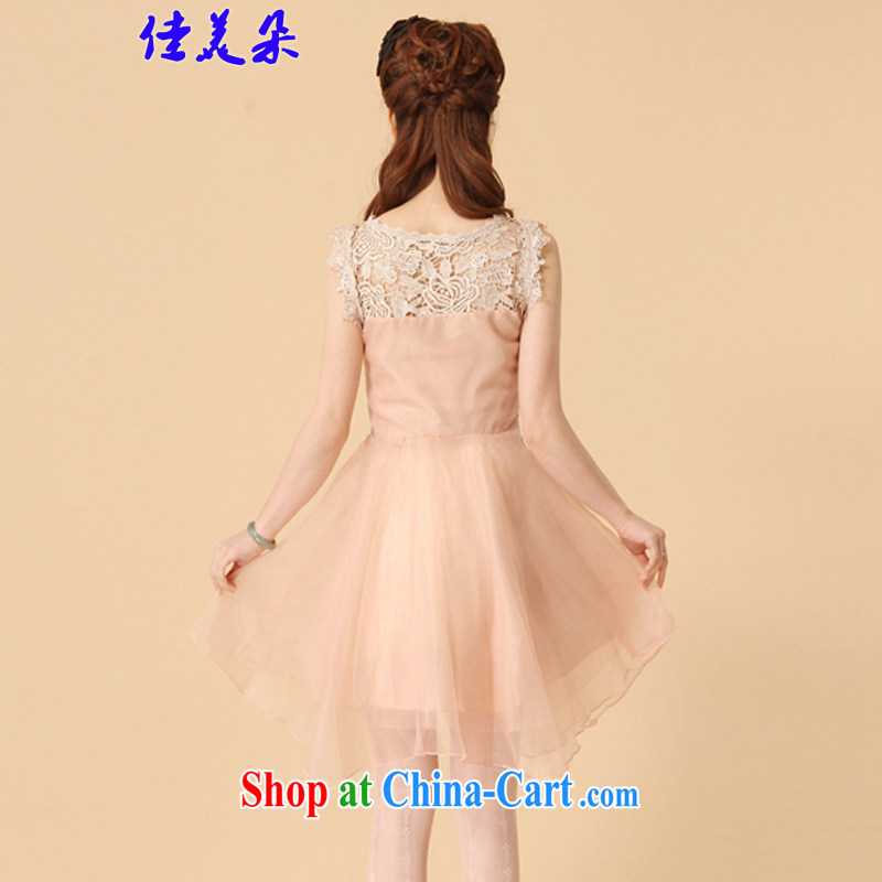 Good flower 2015 Korean lace European root dress shaggy dress Princess dress sleeveless bridesmaid dress the dress 6551 #apricot XL, good and flower (JIA MEI DUO), online shopping