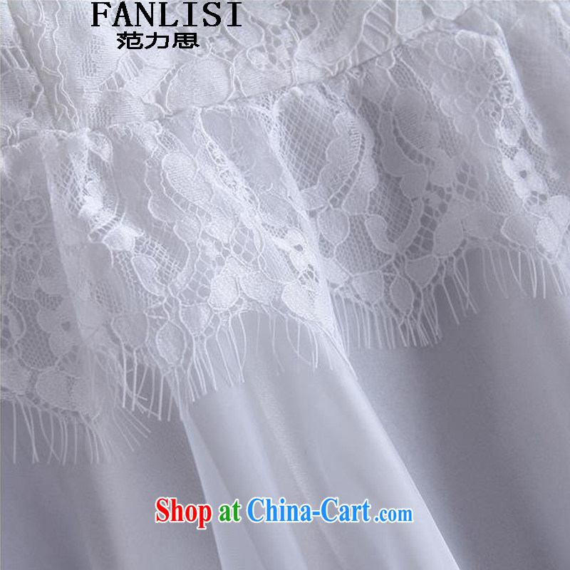 Van der Stoel, Cisco 2015 European site women retro style lace-up collar 5 cuff-dresses dresses dress dress white L, van, Cisco (FANLISI), online shopping