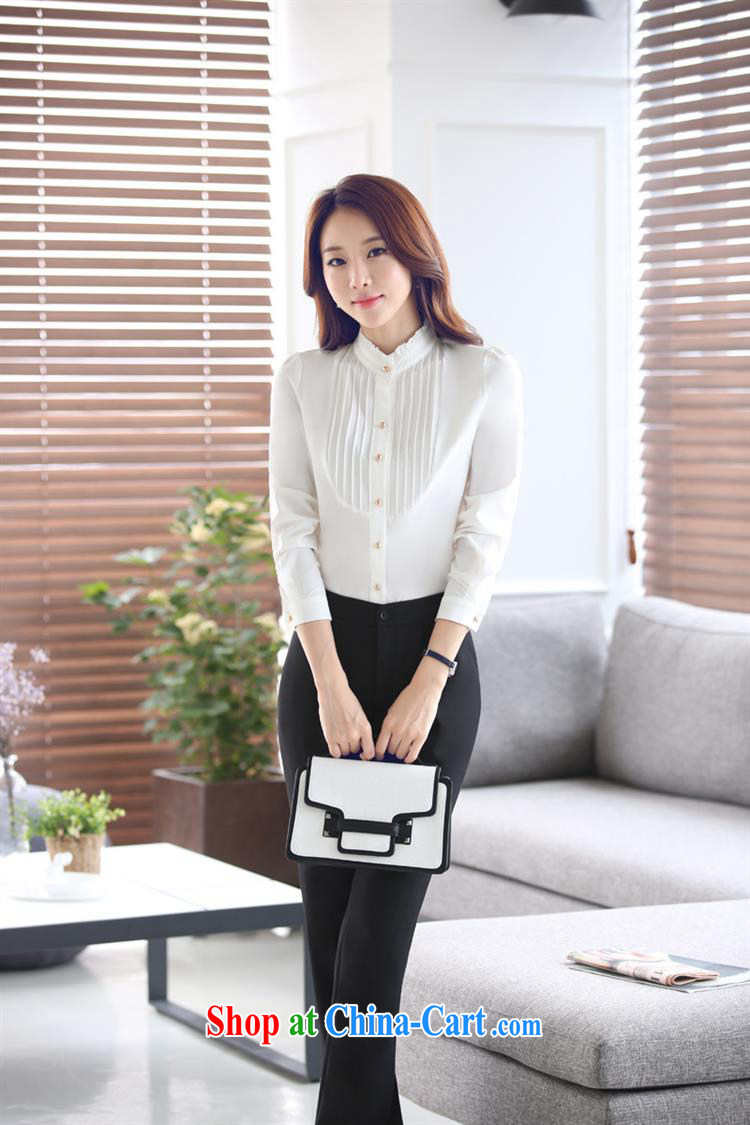 The collar lace front desk work clothing, long-sleeved groups clothing shirt white XXXL pictures, price, brand platters! Elections are good character, the national distribution, so why buy now enjoy more preferential! Health