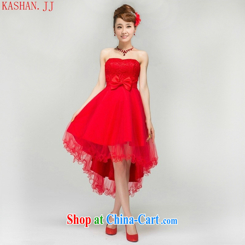 bridesmaid dress in short skirts and sisters small dress 2015 new Korean bridal dresses serving toast red summer red XXXL
